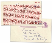 Hunter S. Thompson Letter From 1965 in Red Ink With Handwritten Corrections & Address Panel -- ...Kind of hang around in the corners and say Yes, its Wonderful, the New Society...
